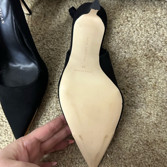 Good American Gold Tipped Slingback Heels Size 10 - Picture 4 of 4